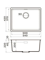  Omoikiri KATA 54-U BL (540420217)  ,  4993410