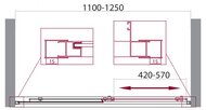    BelBagno Unique 1100-1250x1900 BF-1-110/125-P-Cr  / 