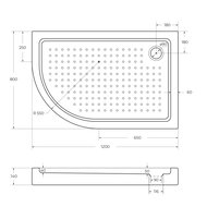    CEZARES (1200800150)  TRAY-A-RH-120/80-550-15-W-R