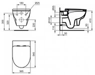   Ideal Standard ESEDRA (Connect E) Rimless ,   T365701