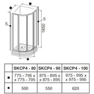   RAVAK SUPERNOVA SKCP4-90 (895x895x1950)  , , +Transparent