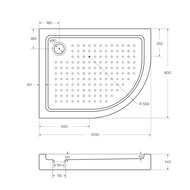    CEZARES (1000800150)  TRAY-A-RH-100/80-550-15-W-L