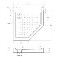    BELBAGNO TRAY-BB-P-90-15-W (900900150) , 