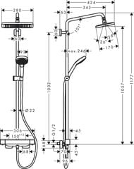   Hansgrohe Croma E 280 Showerpipe 27630000   ,  , 