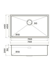  Omoikiri TAKI 74-U/IF GB  (740440200)  ,   4997020