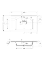   Cezaris CZR-800/480-LV-MR-PRS (800x480x145) , 