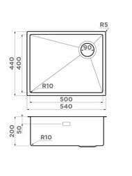  Omoikiri TAKI 54-U/IF-LG SIDE SF (540440200) .,  , . 4997092