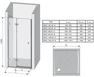   RAVAK BRILLIANT BSD2-80 B-L (800-815x1950) . , ,+Transparent