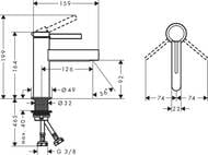  Hansgrohe Finoris 76010000   100,   Push-Open, 