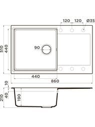  Omoikiri DAISEN 86-GR (860510230) , , - 4993698