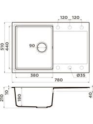  Omoikiri DAISEN 78-BL (780510230) , ,  4993327