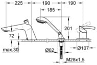 !  Grohe Tenso    , 3- .,  225, ,   . 