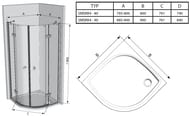   RAVAK SMARTLINE SMSKK4-90 (9009001900)  , , +Transparent