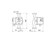   GRUNDFOS UPS 25-40 180, 1230, 1 1/2",  , 96281375/98367575