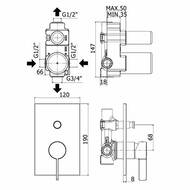   / Paffoni Rock RO015CR , , 2 , : 