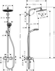   Hansgrohe Crometta S 240 Showerpipe   /,   . 27269000