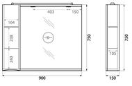   BelBagno MARINO 900150750  LED,  MARINO-SPC-900/750-1A-BL-P-L