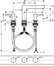  Hansgrohe Finoris 76033700  , 110, 3 , . Push-Open, .