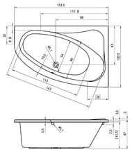   RIHO ARYL 153x100 L  ,   (   )