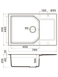  Omoikiri YONAKA 78-LB-BE (780510207) , , - 4993335