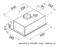  Maunfeld Crosby Hardy1000 Push Inox (550x285x171) 1000 3/ .  -00022563