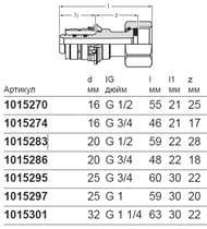 -  Uponor MLC    25-3/4",   1015295