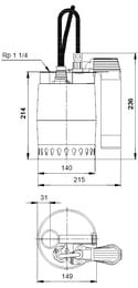   GRUNDFOS Unilift KP 250-AV1, 480,  012H1900