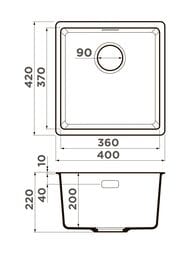  Omoikiri KATA 40-U-GR (400420220)  , ,  4993397