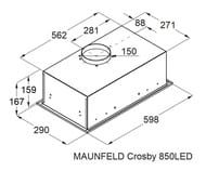  Maunfeld Crosby 850LED Black (600 x290x166)  850 3/,  -00021473