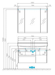    AQUATON  100 1A249001NT010 966x357x554 , / 