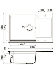  Omoikiri DAISEN 78-LB-PA (780510230) , ,  4993688