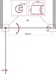    BelBagno Uno (600x1900) UNO-B-1-60-P-Cr 1  , / 