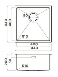  Omoikiri TAKI 44-U/IF-LG (440440200)  //, . 4973520