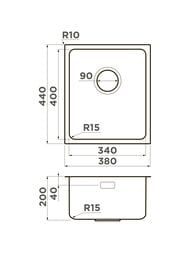  Omoikiri TADZAVA 38-U/I ULTRA 15 (380440200)  ,   4997113