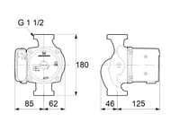   GRUNDFOS UPS 25-80 180, 1230, 1 1/2",  , 95906440