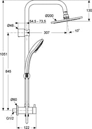 Ideal Standard IDEALRAIN DUO   A5689AA  3 ,   200, 1750