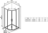   RAVAK BLIX SLIM BLSCP4-90 (9009001950) ., , +Transparent