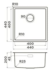  Omoikiri TADZAVA 44-U/I ULTRA GM (440440200)  ,   4993265