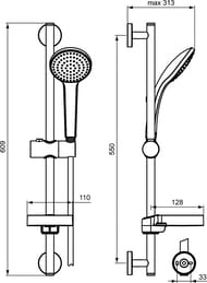 Ideal Standard IDEALRAIN   B9412AA  1 100,  600, , 1750