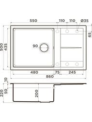  Omoikiri SUMI 86-BE (860500230) , ,  4993647