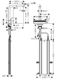  Hansgrohe Aquno Select M81   250  , 2jet, sBox,  73830000