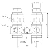    Meibes D1/50 ,   1/2"Px3/4"HP SX 10001/F10001