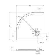     BELBAGNO TRAY-MR-UNO-R-80-550-35-W-CR  , 