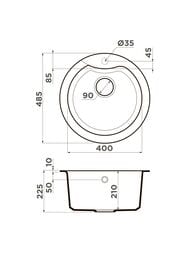  Omoikiri YASUGATA 48R-H d485, , , , - 4993241