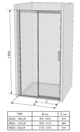   RAVAK MATRIX MSD2-110 L (11151950) , +Transparent