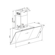  Maunfeld Eagle 850 90 Glass White (900x343x390) 850 3/,  -00022057