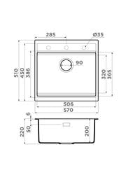  Omoikiri KITAGAWA 57 WH (570510220), ,   4993303