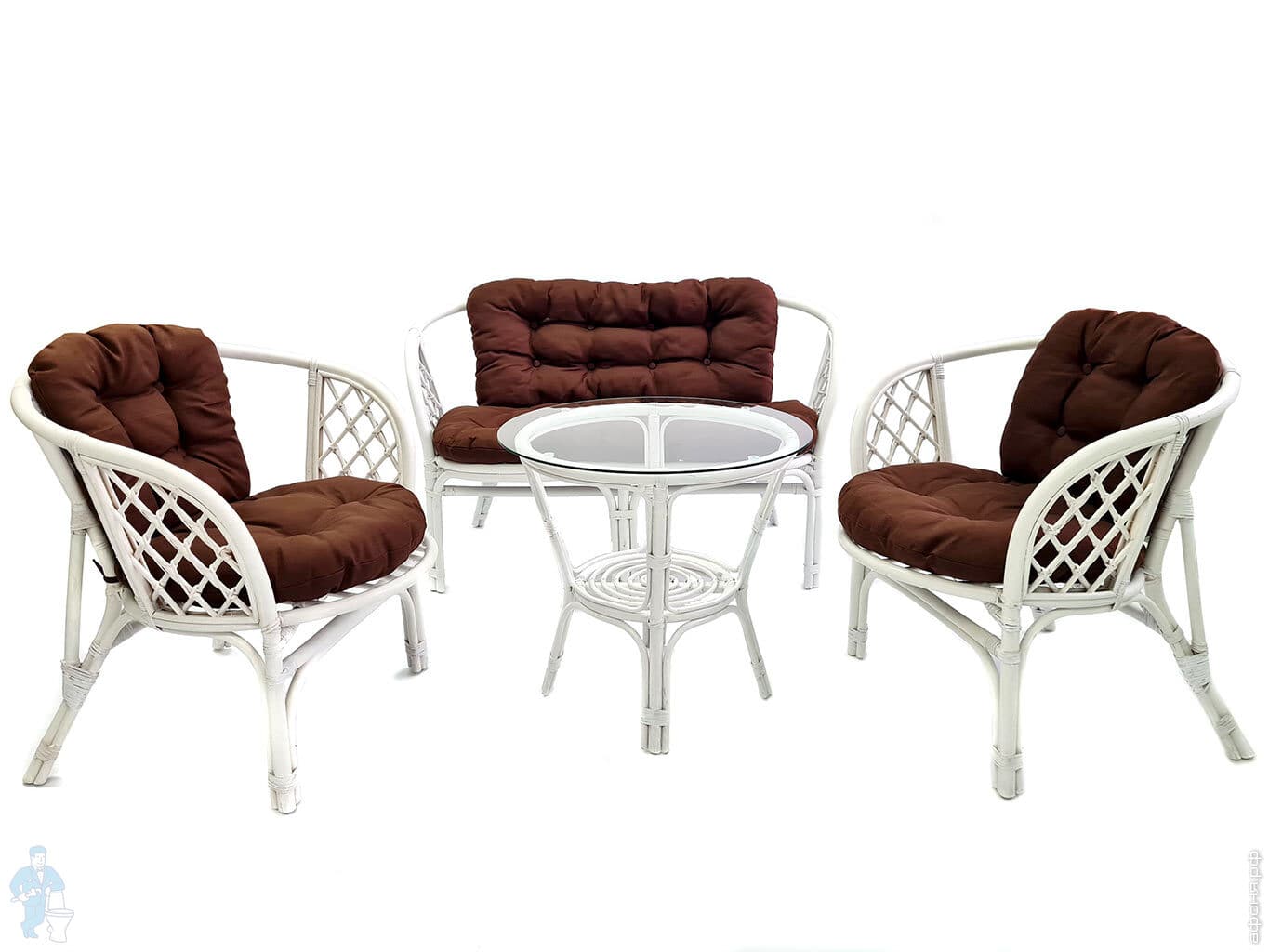 Комплект кофейный багама s стол 2 кресла диван подушка твил