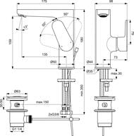  Ideal Standard CERAFINE O  ,  136,   , . BC703XG