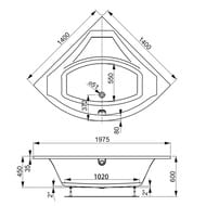   VAGNERPLAST VERONELA CORNER 140 (14001400450) ,  VPBA140VEA3X-04